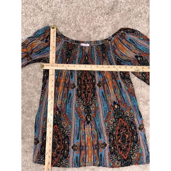 Beautiful Band of Gypsies Vibrant, Colorful Paisley Long Sleeve Boho Festival Dr - Picture 4 of 4
